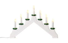 Adventsstake klassisk hvit med 7 lys